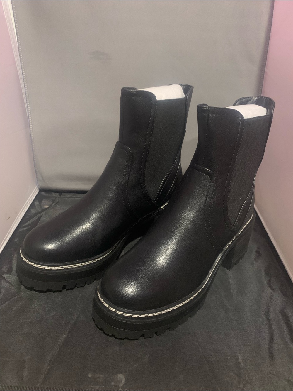 Women's NIB MIA Torren Black Platform Chelsea Boots